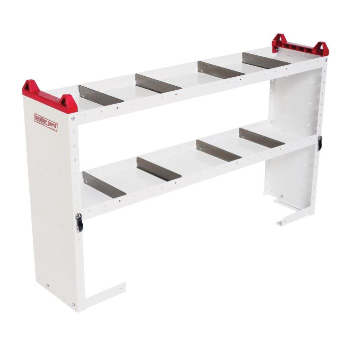 Weather Guard 9336-3-03 Heavy Duty Adjustable 2 Shelf Unit for Van Interior Storage and Organization - 60