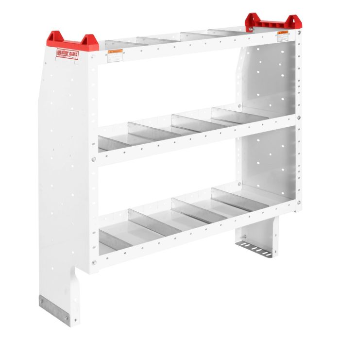 Weather Guard 9344-3-03 Heavy Duty Adjustable 3 Shelf Unit for Van Interior Storage and Organization - 42