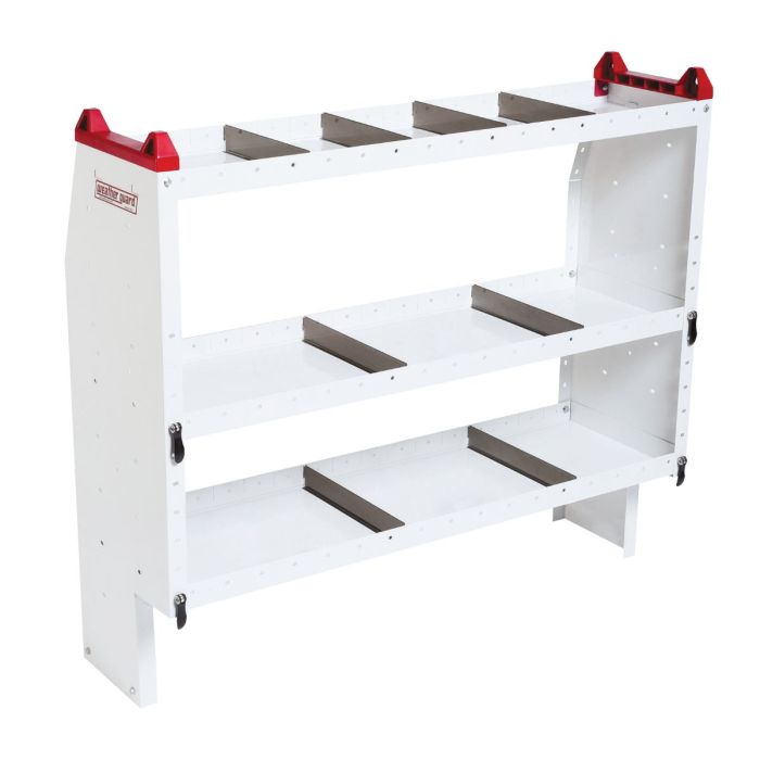Weather Guard 9345-3-03 Heavy Duty Adjustable 3 Shelf Unit for Van Interior Storage and Organization - 52