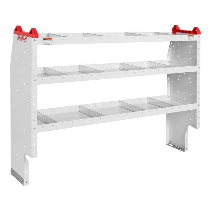 Weather Guard 9346-3-03 Heavy Duty Adjustable 3 Shelf Unit for Van Interior Storage and Organization - 60