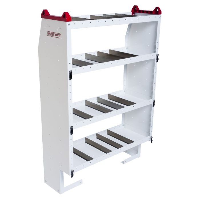 Weather Guard 9364-3-03 Heavy Duty Adjustable 4 Shelf Unit for Van Interior Storage and Organization - 42