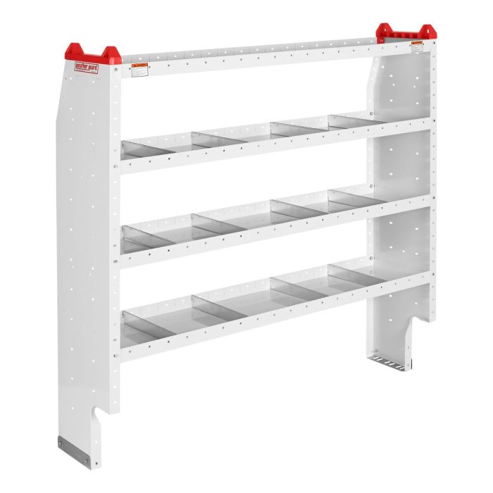 Weather Guard 9366-3-03 Heavy Duty Adjustable 4 Shelf Unit for Van Interior Storage and Organization - 60