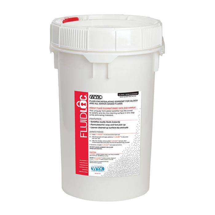 Wyk 833 Screw Top 6-1/2 Gallon White Pail with 40 lbs. of FluidLoc Aqueous Liquid Encapsulant