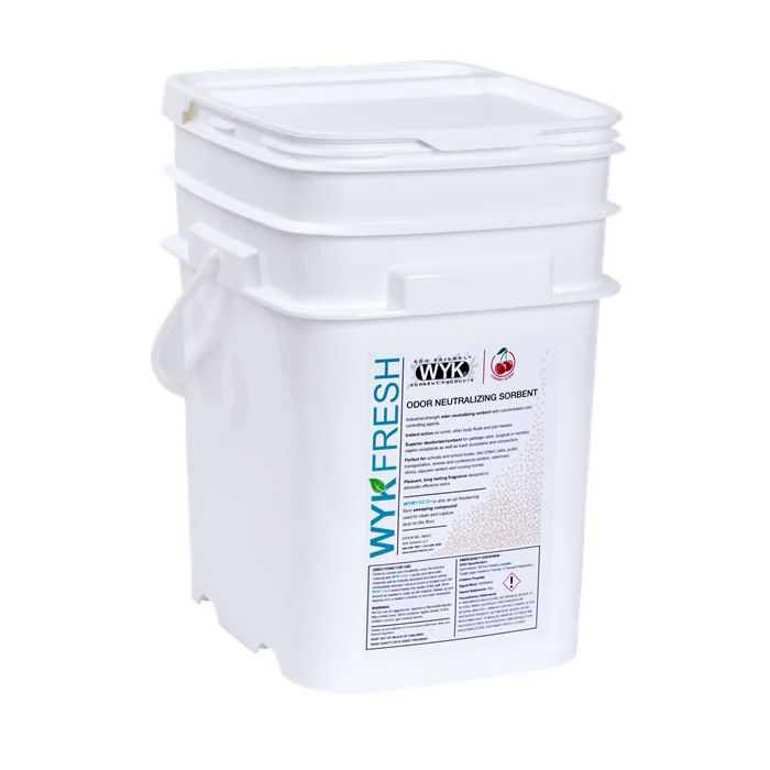 WYK 2602C-WYK 20 lbs Wyk Fresh Cherry Scented Odor Absorbing Sorbent - 5.3 Gallon Flip Top Pail