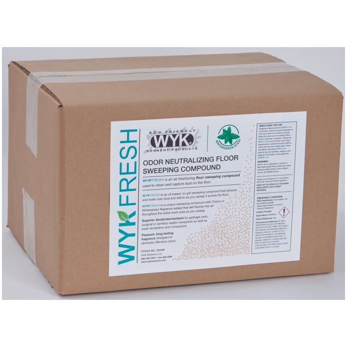 WYK 2603W-WYK 30 lbs Wyk Fresh Wintergreen Scented Odor Absorbing Sorbent - Corrugated Box with Liner