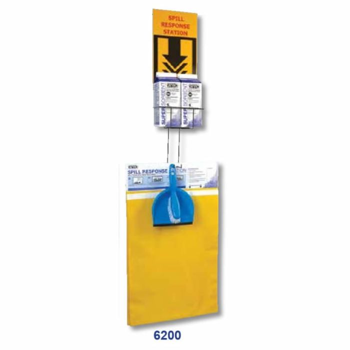 WYK 6200 Super Sorbent Spill Response Station with Counter Broom & Dust Pan
