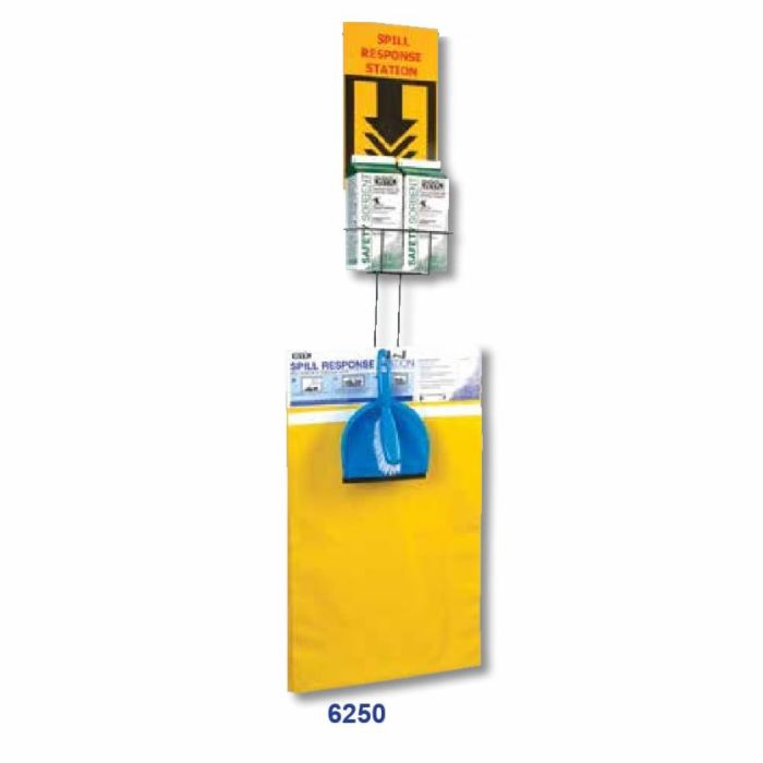 WYK 6250 Safety Sorbent Spill Response Station with Counter Broom & Dust Pan