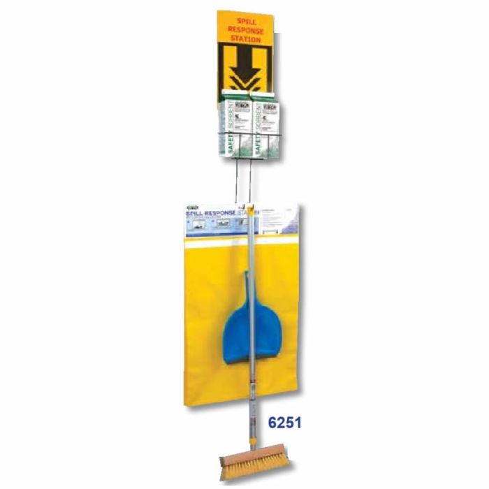 WYK 6251 Safety Sorbent Spill Response Station with Telescopic Broom & Dust Pan