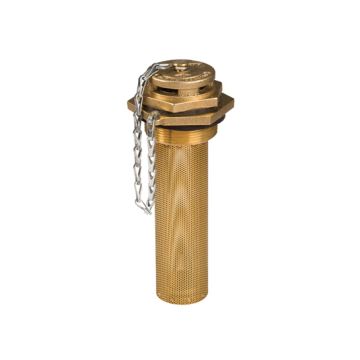 Justrite 08204 Fill Drum Vent with 6" Brass Flame Arrester for Safety Brass - 2" Bung Opening