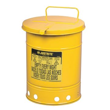 Justrite Yellow Hand-Operated Oily Waste Cans