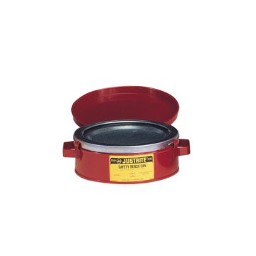 Justrite 10171 Yellow Steel Bench Can for Solvents - 1 Quart