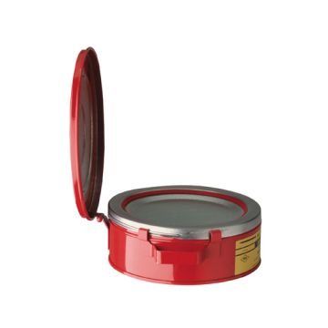 Justrite 10295 Red Steel Bench Can for Solvents - 2 Quart