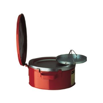 Justrite 10370 Red Steel Bench Can for Solvents with Parts Basket - 1 Gallon
