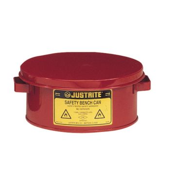 Justrite 10375 Red Steel Bench Can for Solvents - 1 Gallon