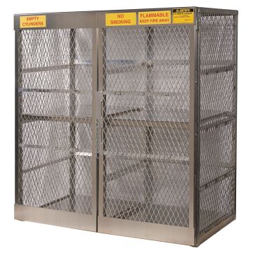 Justrite 23011 Vertical 16 Cylinder Gas LPG Aluminum Storage Locker / Cage