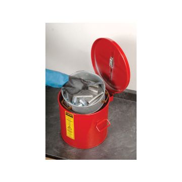 Justrite 27712 Wash Tank and Parts Basket - Self-Close Lid with Fusible Link - 2 Gallon