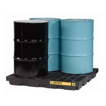Justrite 28657 - Black EcoPolyBlend Accumulation Center - 4 Drum