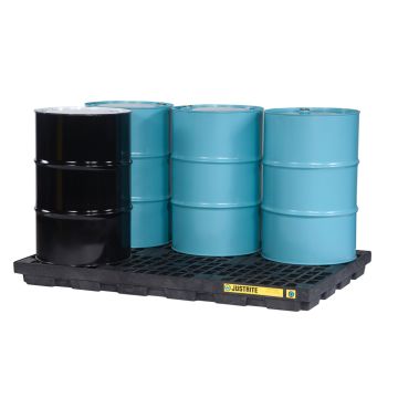 Justrite 28659 - Black EcoPolyBlend Accumulation Center - 6 Drum