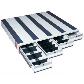 Weather Guard 318-3 Itemizer Van Drawer Unit with 4 Drawers - 6-3/4"H x 48"W x 49"L