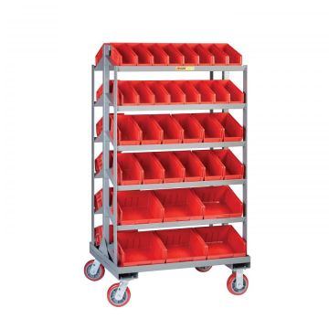 Little Giant 6BC-3036-6PY Sloped Shelf Bin Cart