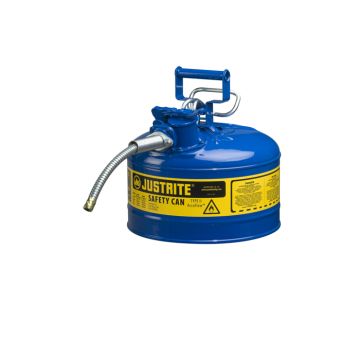 Justrite 7225320 - 2.5 Gallon Type 2 AccuFlow Blue Safety Kerosene Can 5/8" Hose