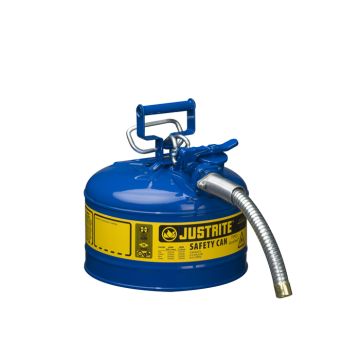 Justrite 7225330 - 2.5 Gallon Type 2 AccuFlow Blue Safety Kerosene Can 1" Hose