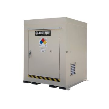 Justrite 911040 4-Drum Non-Combustible Outdoor Safety Locker without Explosion Relief Panel - 67"W x 62"D x 75"H