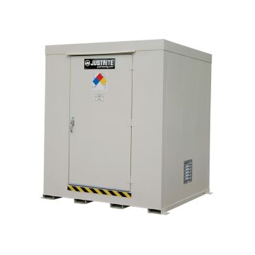 Justrite 911090 9-Drum Non-Combustible Outdoor Safety Locker without Explosion Relief Panel - 91"W x 86"D x 97"H