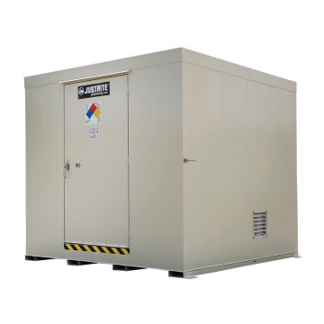 Justrite 911160 16-Drum Non-Combustible Outdoor Safety Locker without Explosion Relief Panel - 115"W x 110"D x 97"H