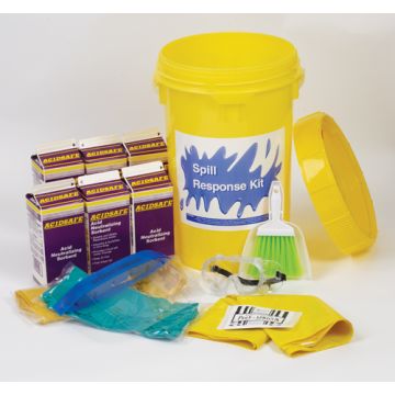 Wyk AS3105 Acid Safe Screw Top White 6-1/2 Gallon UN/DOT Pail Spill Kit
