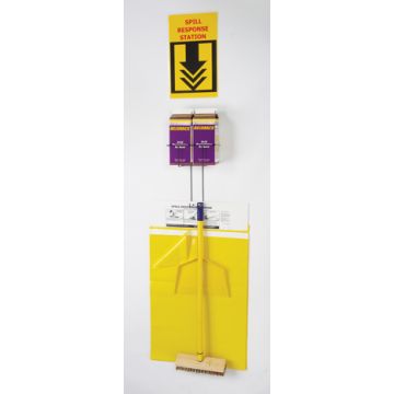 Wyk AS3201 Acid Safe Wall Mount Spill Station with Telescoping Handle Brush and Dust pan