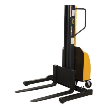 Vestil Narrow Mast Stackers with Power Lift and Adjustable Forks and Legs
