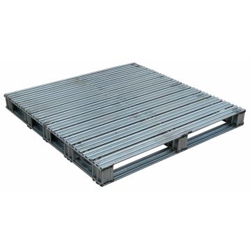 Vestil SPL-4848 Steel Pallet and Skid with Galvanized Finish - 48"W x 48"L x 4-3/4"H