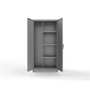 Extra Heavy Duty 14 GA Janitorial Cabinet with 3 Shelves - 36 In. W x 24 In. D x 75 In. H