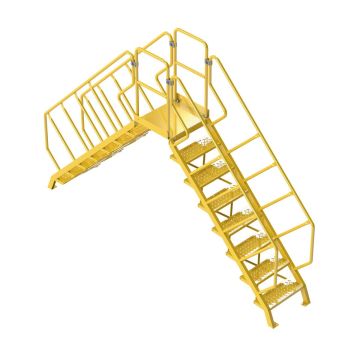 Lapeyre 24" Wide Powder Coated Yellow Steel Crossover Bridges