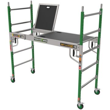Metaltech 6' Fiberglass Baker Scaffold with trap door - Image 1