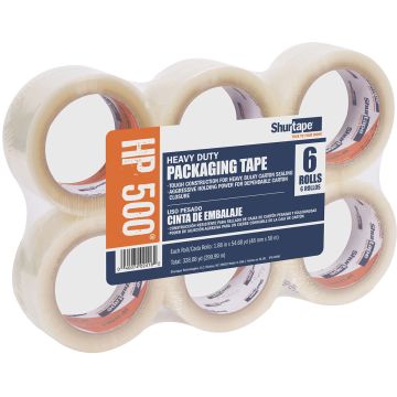 Shurtape HP 500 207831 Heavy Duty Grade Hot Melt Packaging Tape - Clear - 3.0 mils - 48mm x 50m