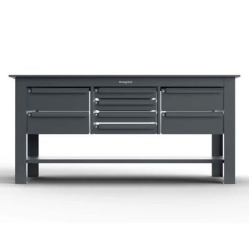 Extreme Duty ½" Steel Plate Top Shop Table with 8 Keylock Drawers