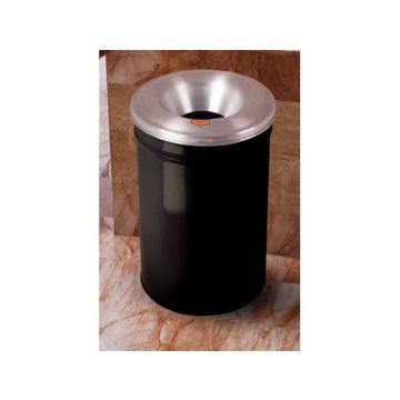 Justrite Black Cease-Fire Waste Receptable Safety Cans with Aluminum Top