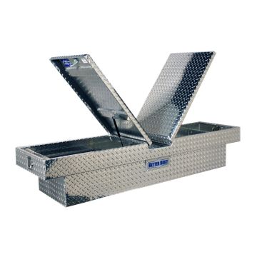 Better Built Crown Aluminum Gull Wing Two-Lid Crossover Saddle Truck Box - Silver Finish
