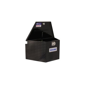 Better Built 66212322 - 34" x 19" x 18" Crown Aluminum Trailer Tongue Box - Gloss Black Finish