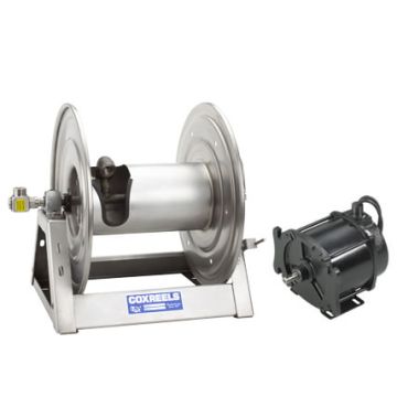 Coxreels Stainless Steel Motorized Hose Reels with 12V DC 1/2 HP EXP. Explosion Proof Reversible