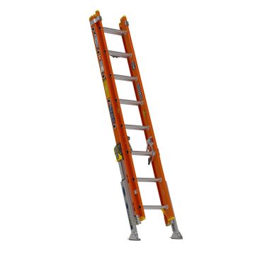 Werner D6200-2L Type IA Fiberglass D-Rung Extension Ladder w/ Werner LevelSafe Pro Leveler