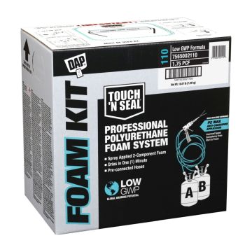 DAP 7565002110 Touch N' Seal® 110 Low GWP 1.75 PCF FR ICC Closed Cell Spray Foam Kit