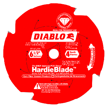 Diablo D0604DHA HardieBlade 6-1/2" x 4 Tooth Fiber Cement