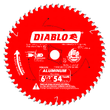 Diablo D0654NA 6-1/2" x 54 Tooth Medium Aluminum Cutting Saw Blade