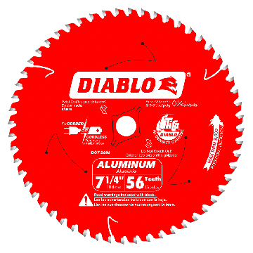 Diablo D0756NA 7-1/4" x 56 Tooth Thick Aluminum Cutting Saw Blade