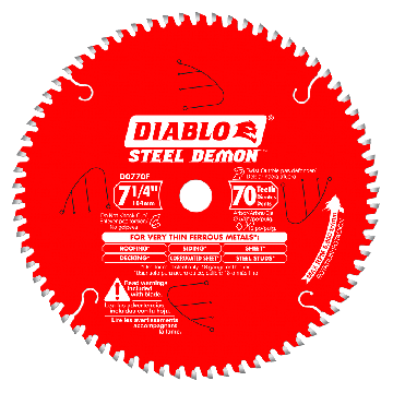 Diablo D0770FA Steel Demon 7-1/4" x 70 Tooth Carbide-Tipped Saw Blade for Metal