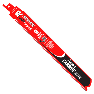 Diablo DS0908CFA3 9" Steel Demon Amped™ Carbide Reciprocating Blades for Thick Metal Cutting - Pack of 3
