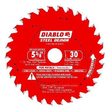 Diablo 5-3/8" x 30-Teeth Steel Demon™ Carbide Saw Blade for Medium Metal - Image 1